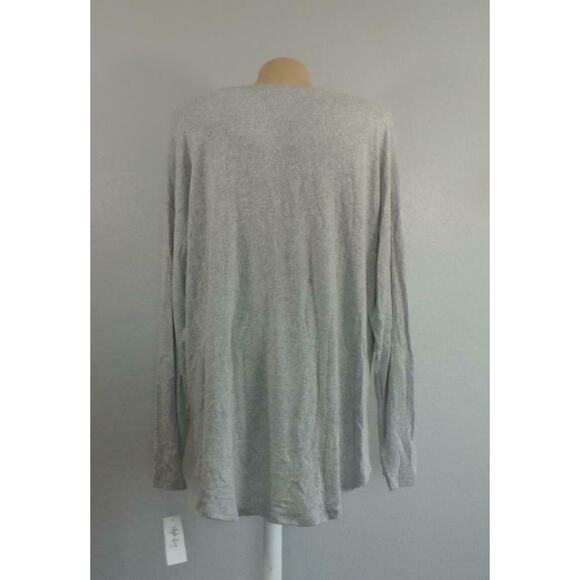 Style Co 1X Plus Snit Top Heathered Long Sleeve Lightweight Shirt Layering Work - Picture 4 of 10